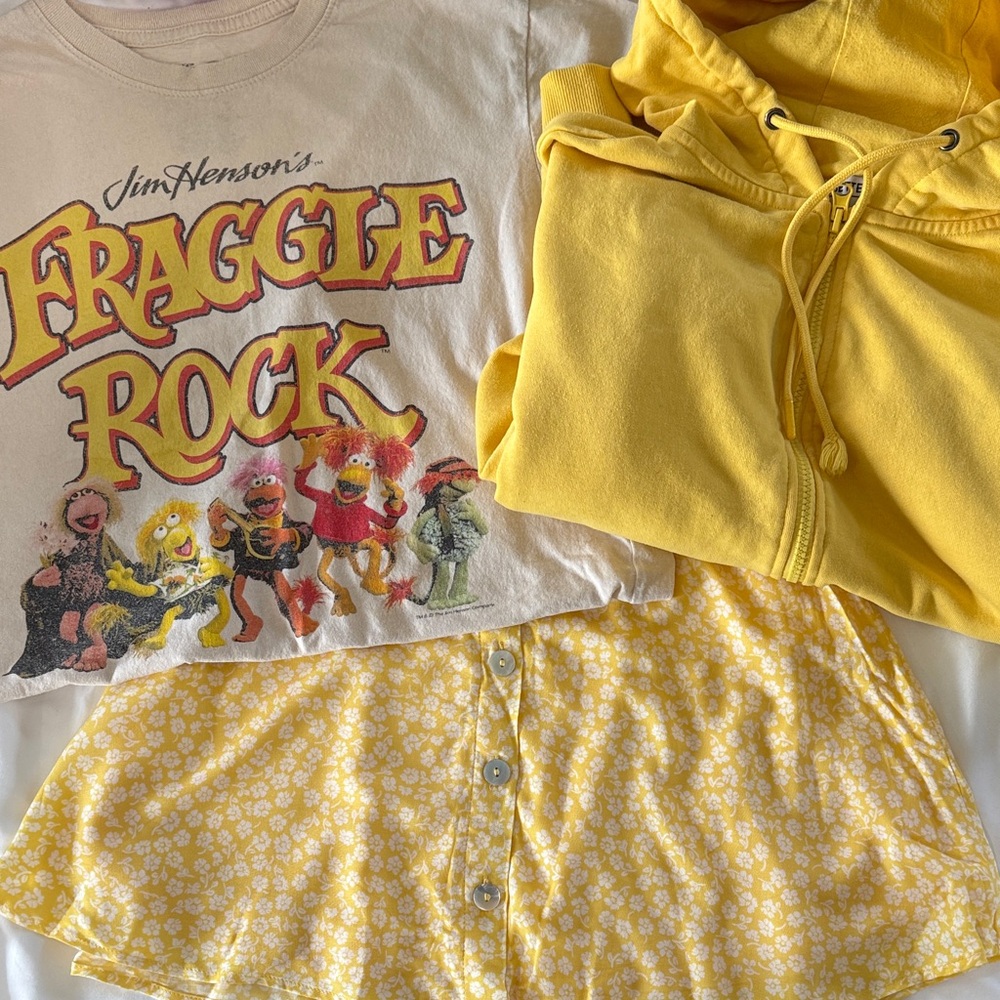 Fraggle Rock Graphic Tee and Yellow Outfit Set
